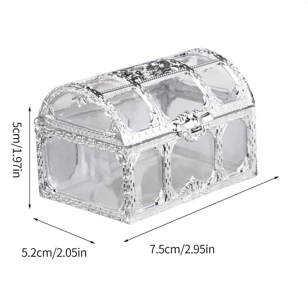 Vintage Treasure Chest Storage Box Transparent Pirate Candy Jewelry Display Box for Wedding Party Birthday
