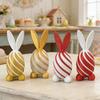 3D Printed Spiral Rabbit Figurine Two-Tone Easter Bunny Figurine Stress Relief Egg Sculpture for Home Office Desk Bookshelf Decor