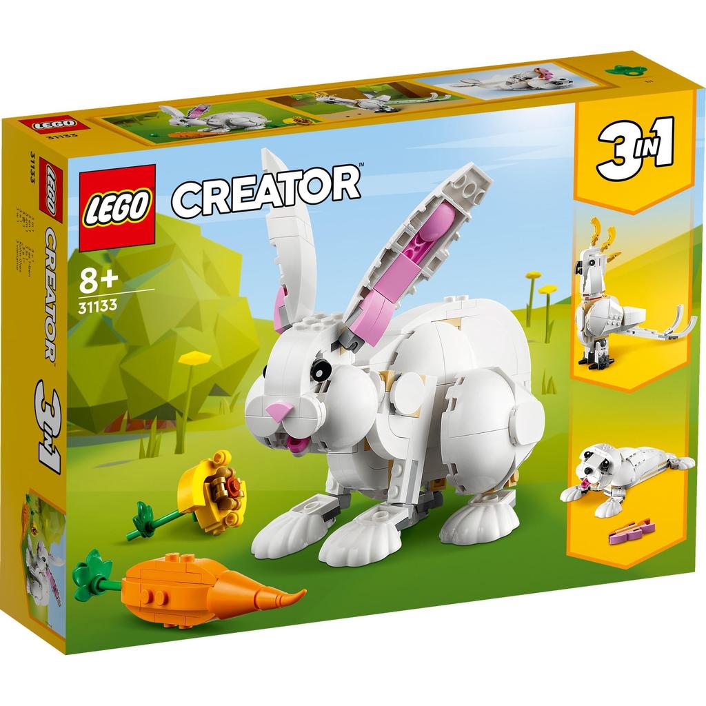 LEGO Creator Expert White Rabbit Toy, Gift for Birthdays, Christmas, Girls, Boys, Ages 8, 9, 10, Elementary School Students, Animal Creature, 31133
