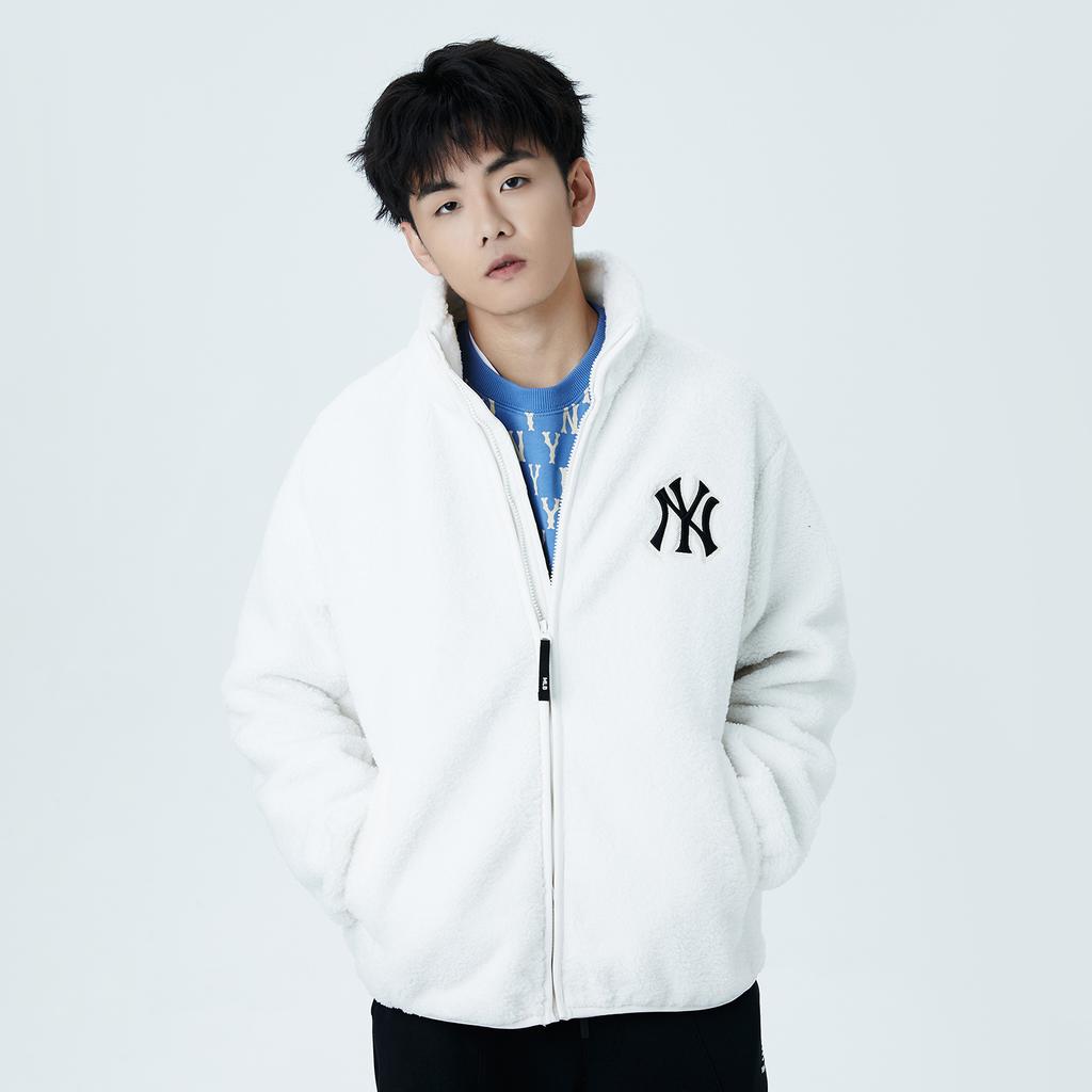 New MLB Velvet Jackets Unisex Ivory 3AJPF2916-50IVS