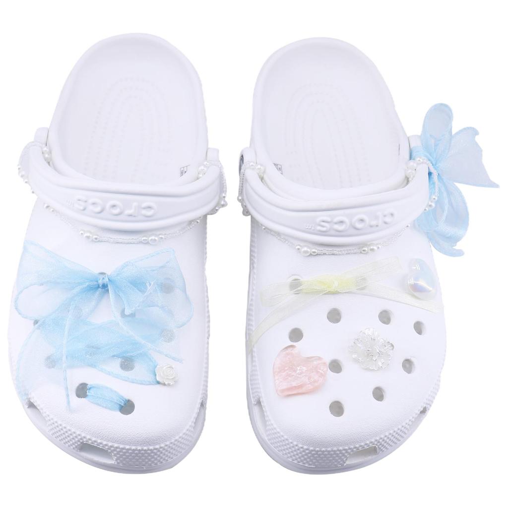 Crocs Classic clog soft ice SDS macaron colour scheme refreshing and comfortable cute fairy hole shoes for men and women white