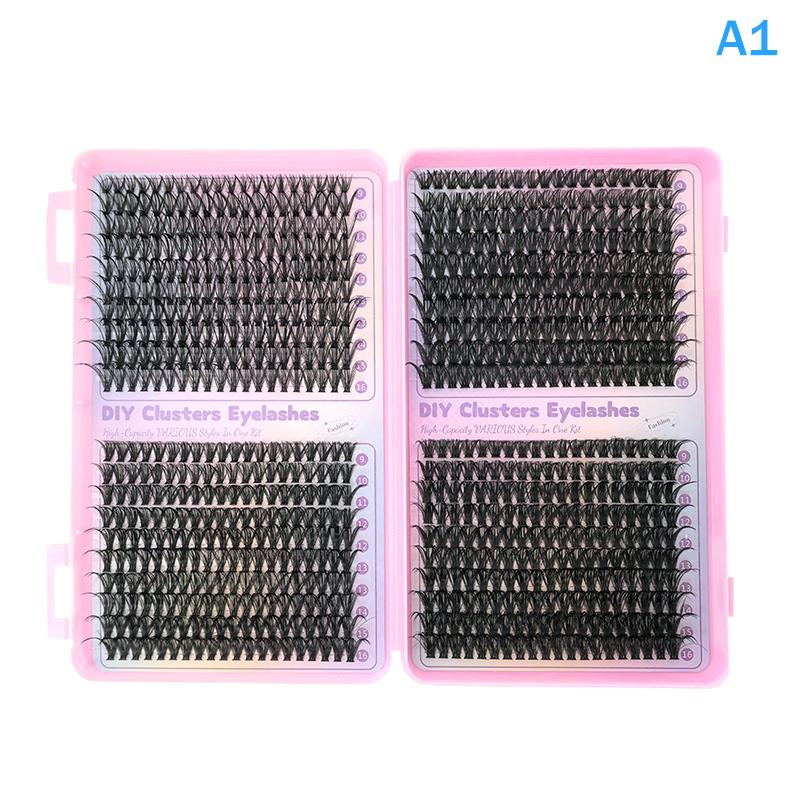 Lashes Cluster Diy Lash Extension Mixed Tray Clusters Eyelashes Fluffy Individual Lashes With Lash Bond And Seal And Tweezers