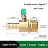 Heavy-Duty 1/2" Brass Ball Valve for Air and Water Pipes, Internal/External Thread