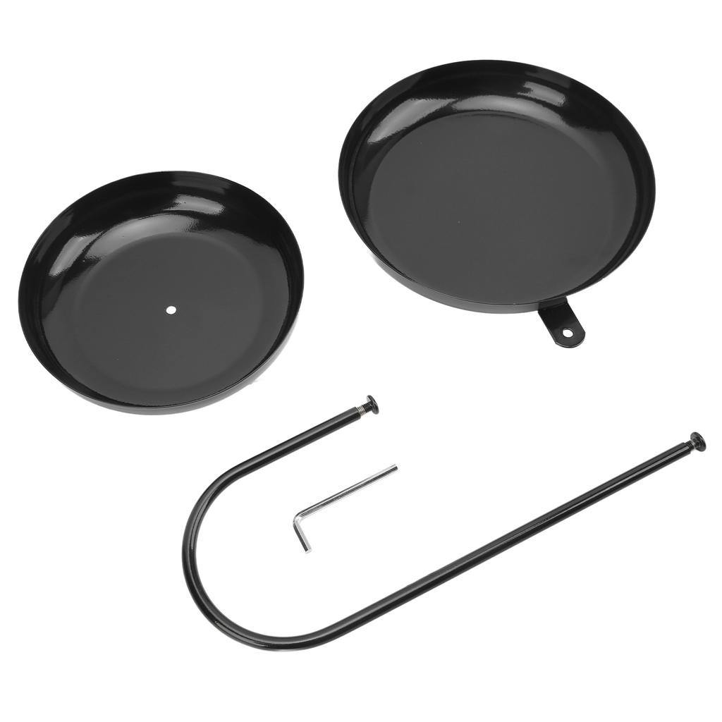 Fruit Plate Classic Black Decorative Double Layer Iron Material Fruit Storage Tray for Kitchen Home