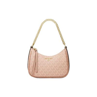 MK Jet Set Charm Monogram Vintage Elegantní Logo Plátno S Koženým Ramenním Páskem Dámská Ramenní Taška Ballet-Růžová 32H1GT9C1B-BALLET