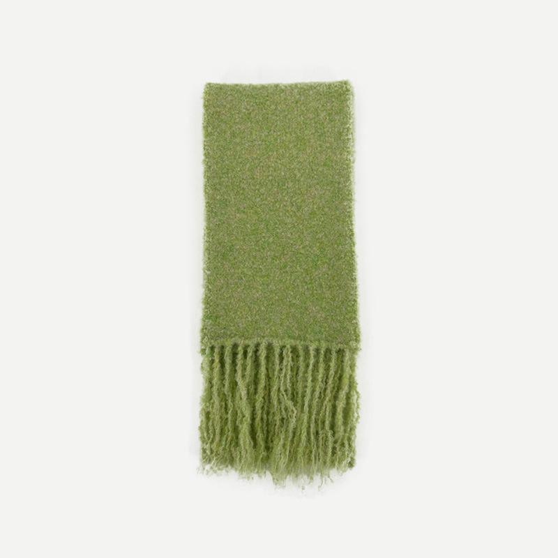 

Шарф ручной работы из смесовой шерсти, связанный круговым узором, для женщин, зимний шерстяной теплый шарф 205x21cm