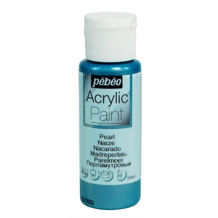 Peinture acrylique - PEBEO - 59ML - Bleu nacre - Mixte - 59ML