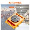 SucceBuy All-Steel Industrial Machinery Mover Pallet Trolley 6T Small Carrying Tank W/ 360Degree Rotation for Transporting Cargo