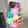 Colorful Smiling Face Flower Eye iPhone Case for Models 12-16 Pro Max & 11