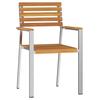 Garden Chair 6 pcs Solid Acacia Wood and Stainless Steel