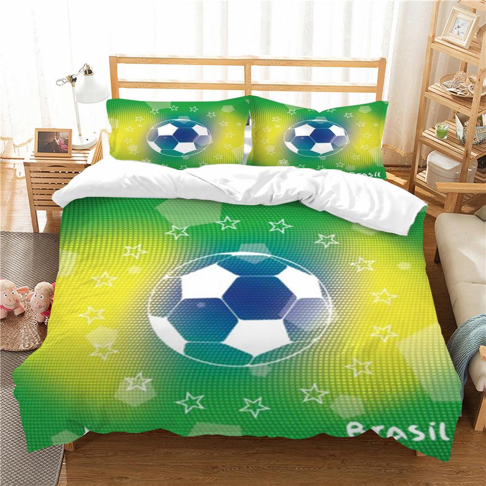 3D Bedding Set Comforter Duvet Cover Charming Football Printing Bed Quilt Cover Pillowcase Microfiber Home Textiles