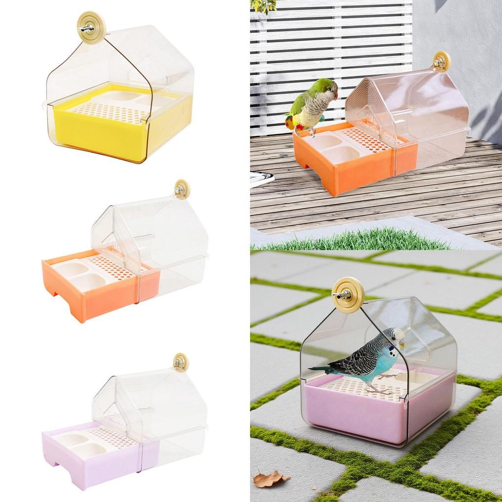 Hanging Bird Bath with Feeder Birds Bath Bowl Shower Box Bird Bathtub for