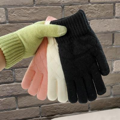 Thickened Plush Warm Gloves Cold Proof Mittens Fashion Knitted Gloves  Women Men