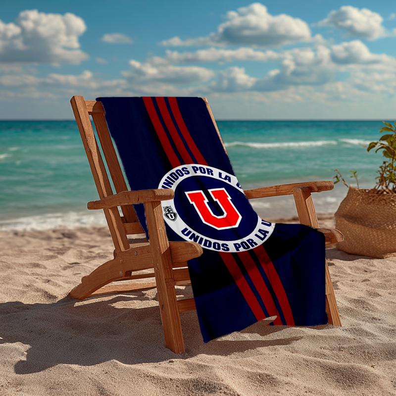 Universidad de Chile Fashion Beach Towel: Ideal for Summer Adventures Soft, absorbent and quick drying suitable for swimming and bathing