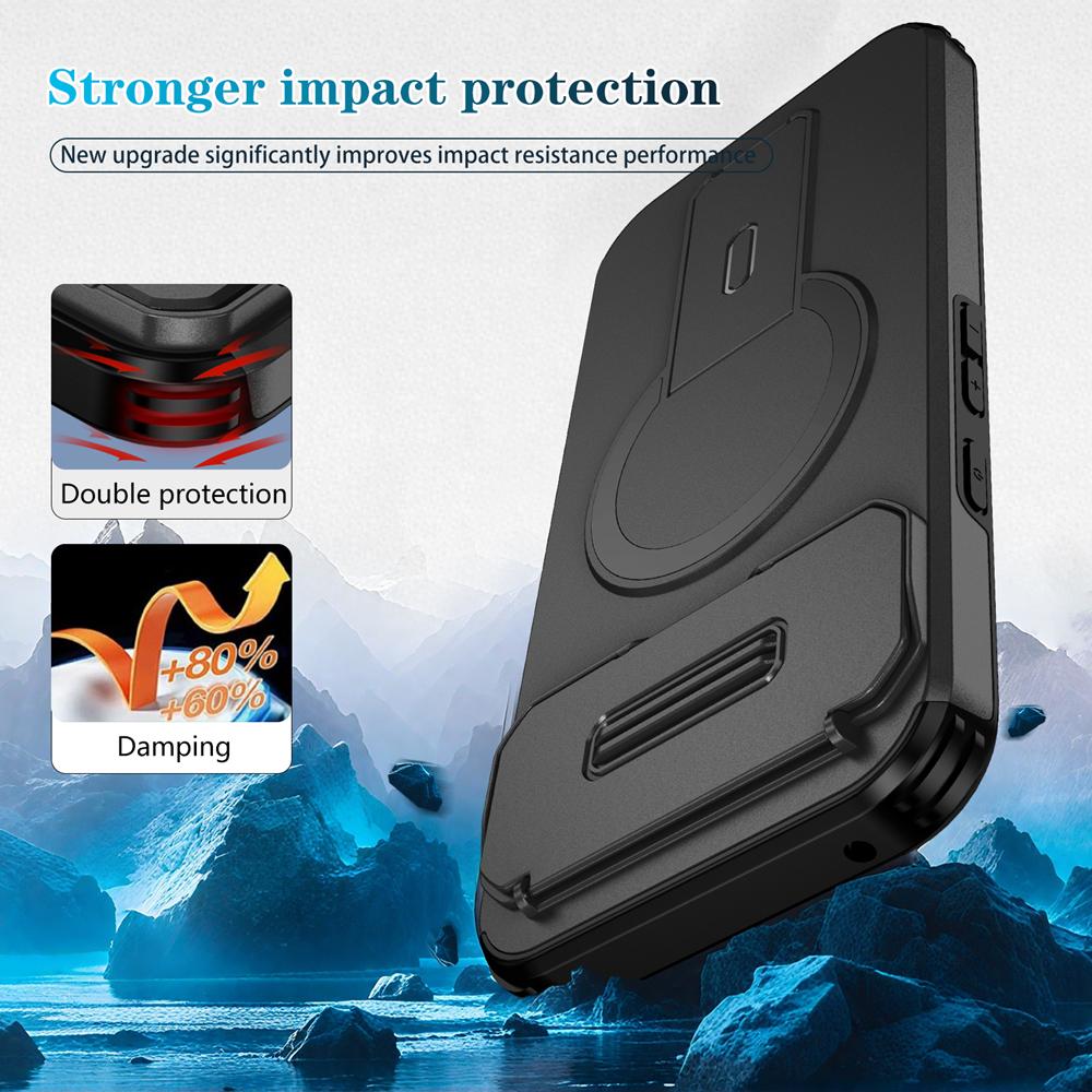 KEYSION Shockproof Magnetic Case for Google Pixel 9 10 Pro XL Slide Camera Protection Kickstand Phone Cover for Google Pixel 9A
