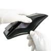 [Inden-ya] Inden Bifold Wallet with Small Bill Compartment and Box-Shaped Coin Purse, Deerskin Leather, Black with Black Lacquer, Checkered Pattern,