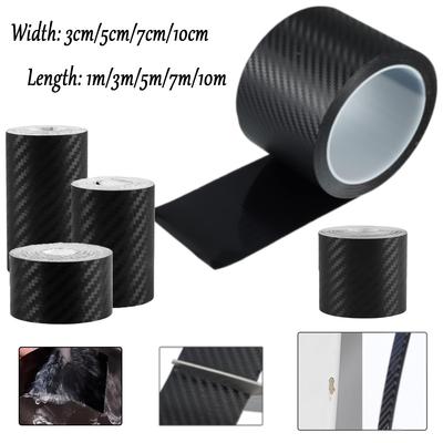 Carbon Fiber Car Tape Black Car Door Edge Guards Side Mirror Anti-Scratch Collision Strip Waterproof Protector Film Tape