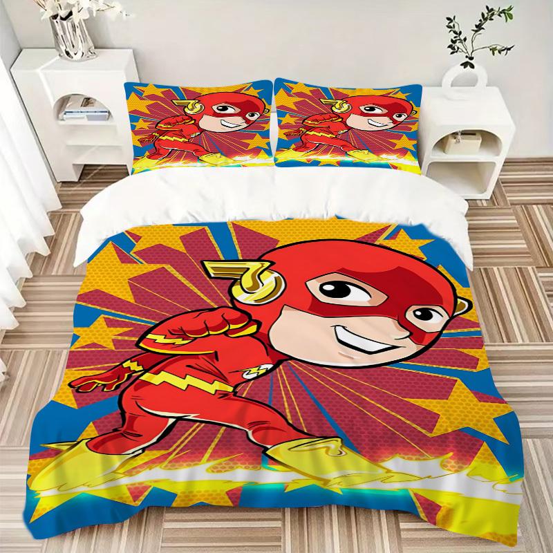 3pcs Superhero Cover Set, Bedding Set, Soft Comfortable Duvet Cover, For Bedroom, Guest Room (1*Duvet Cover + 2*Pillowcases, Without Core) Y