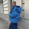 Autumn Winter Thicken Warm Parka Women Casual Solid Color Pocket Loose Short Hooded Coat Jackets Outwear