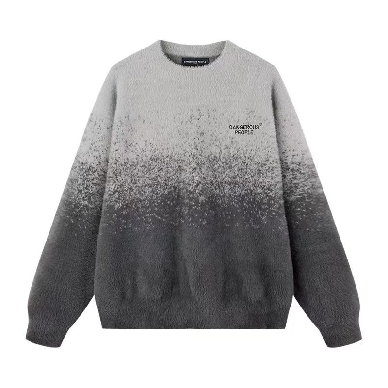 

Корейский модный бренд кардиган свитер мужской 2024 осень и зима новый круглый вырез вязаный свитер в стиле Гонконга Ins свободная куртка 3XL серый