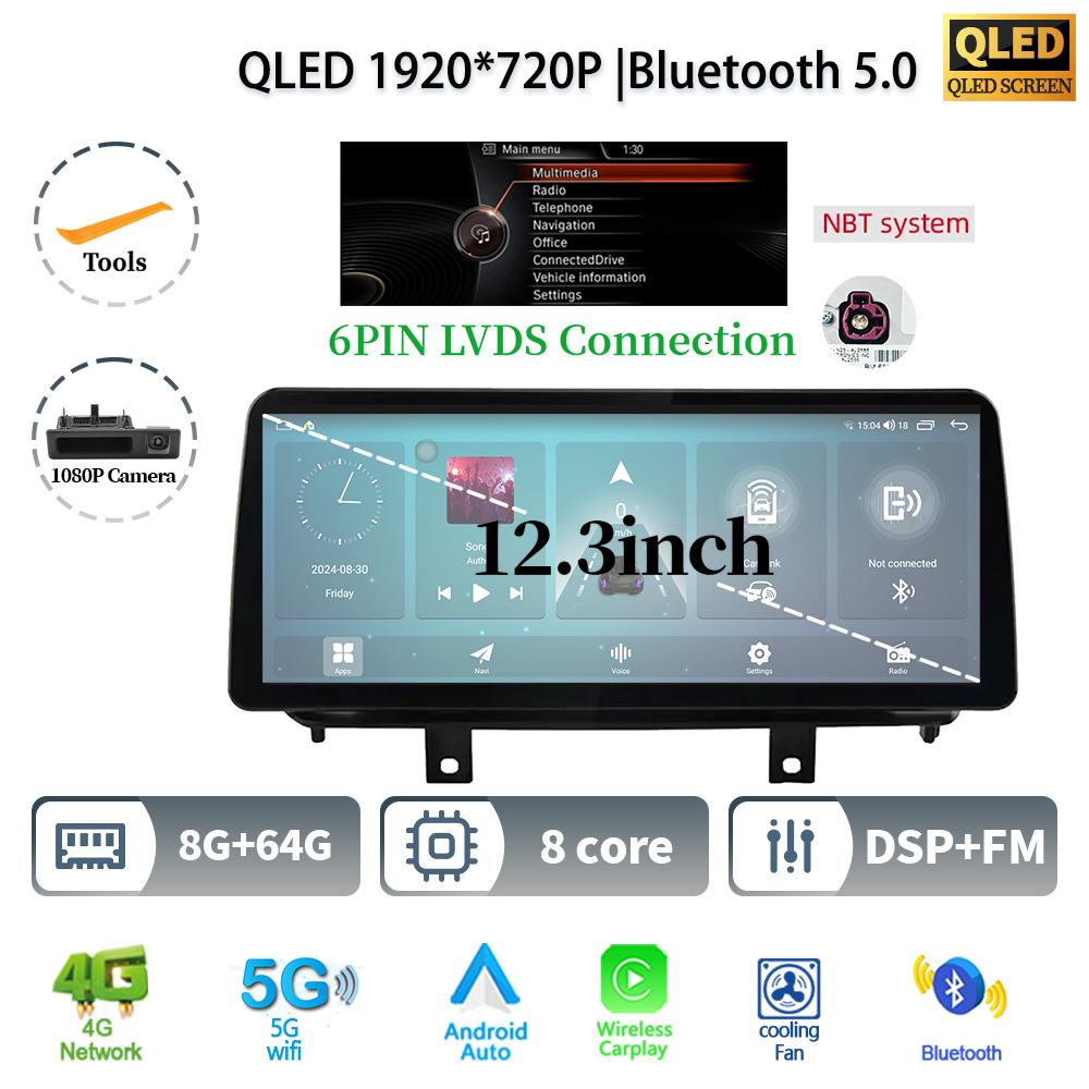 12.3" For BMW X5 F15 X6 F16 2014-2017 Android 14 Car Radio Multimedia 4G GPS Navigation Bluetooth Stereo CarPlay Touch Screen
