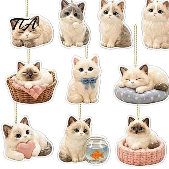 Cat Lover Gift Ideas Ragdoll Advent Calendar, Includes 24 Kitten Acrylic Hanging Ornaments, Cute Christmas Calendar 2D Flat Kitty Pendants for