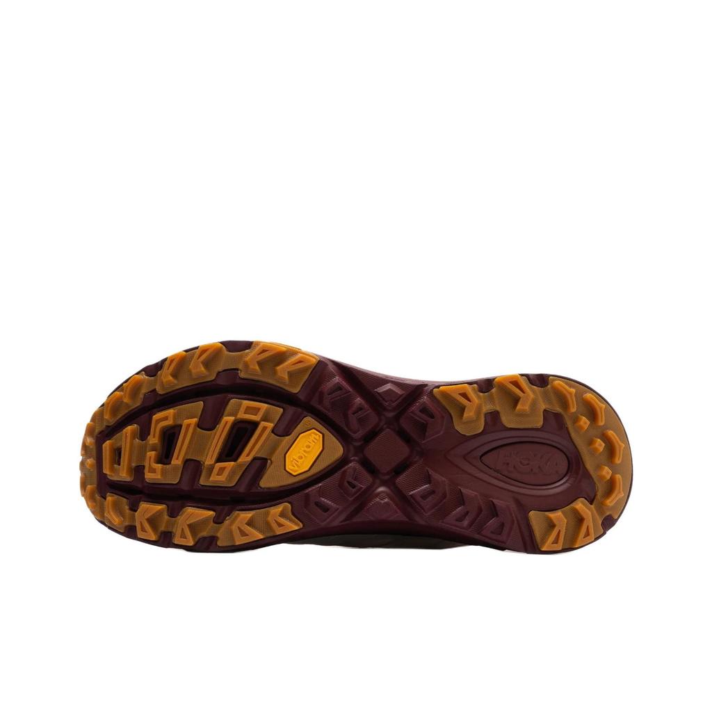 HOKA Mafate Three2 Vanilla Varsity Burgundy Unisex-Sneaker Creme 1141572-VVR