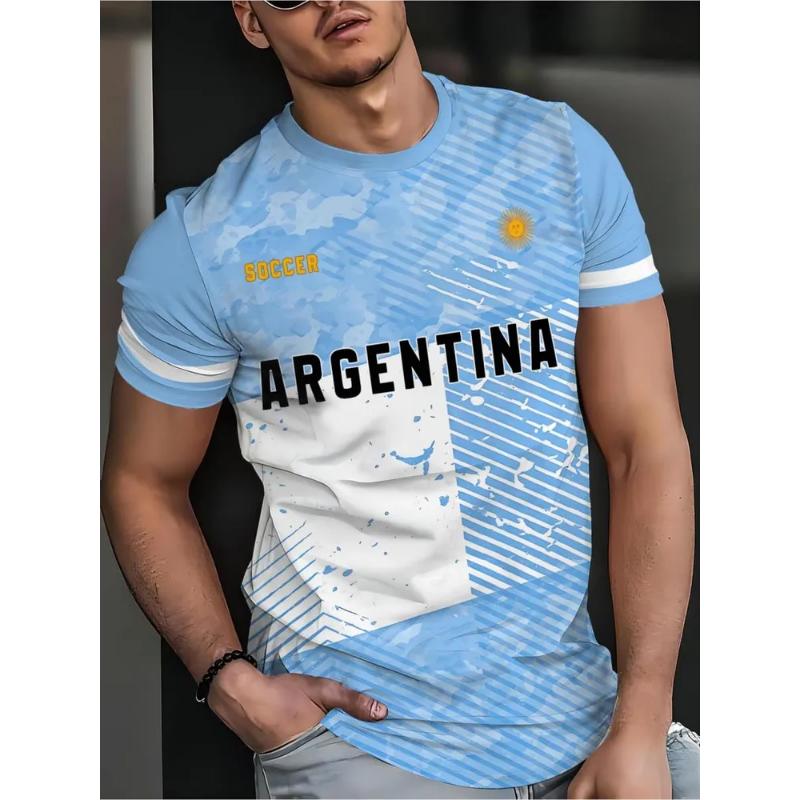 Fashion Men's Crew Neck Short Sleeve 3D Ball Suit Color Printing Ball Suit Short Sleeve Crew Neck T-Shirt