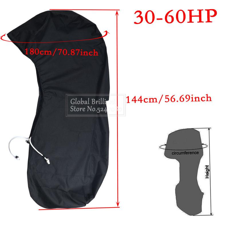 600D Boat Full Outboard Engine Motor Cover Protection Black For 6-225HP Motor Waterproof Anti-scratch Sunsh ade Dust-proof