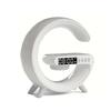 Modern 3-in-1 Wireless Charging Dock with Bluetooth Speaker, Alarm Clock, and LED Moon Lamp