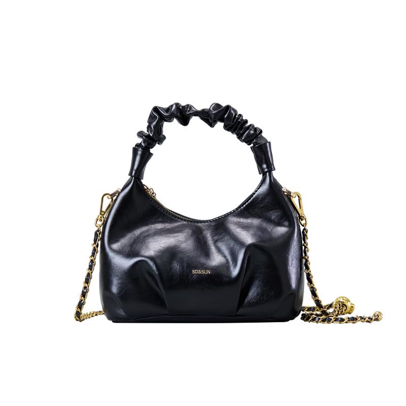 FUFUNI Retro Leather Dumpling Shoulder Bag