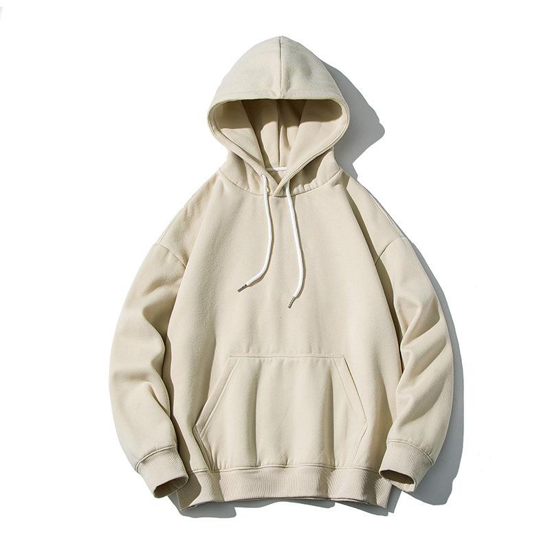 Men's Trendy Solid Color Hoodie - Spring & Autumn 2021, Loose Fit, Plus Size, Hong Kong Style Sweatshirt