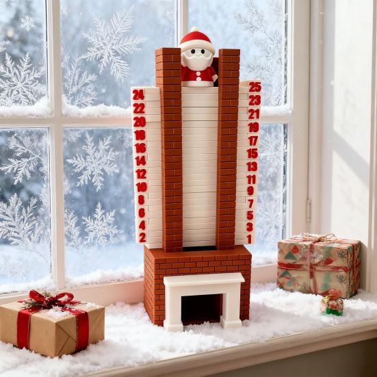 Santa Advent Calendar Christmas Countdown Calendar Decorative Santa Figure Festive Party Accessory Holiday Decoration