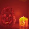 Plastic Pumpkin Lantern Luminous LED Night Light Indoor Garden Halloween Jack-O-Lantern  Outdoor