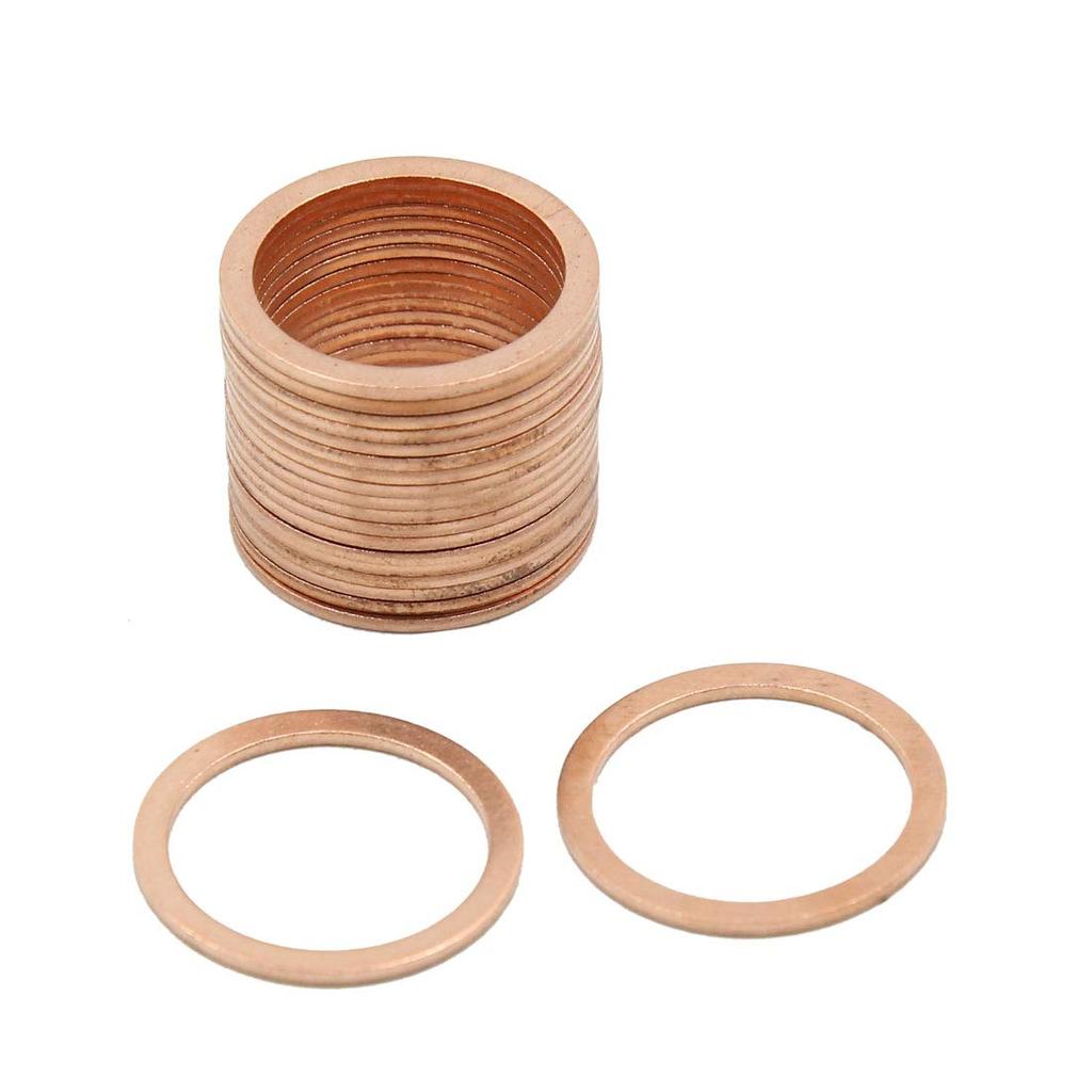 uxcell Copper Washers Sealing Gasket 18 x 22 x 1mm Copper Tone Pack of 20