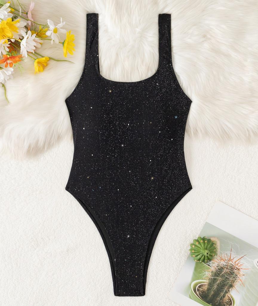 Women's Swimsuits Sexy Solid Color Back Tied One-piece Swimsuit Bikini Beachwear Bathing Suits
