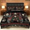 Demon Slayer Kimetsu No Yaiba Pattern Bedding Quilt Set Quilt Cover Pillowcase Home Birthday Gift(1 * Duvet Cover + 2 * Pillowcase, Without Core)