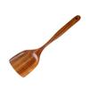 Teak & Acacia Wood Kitchen Utensil Set: Long Handle Spatula & Large Soup Spoon