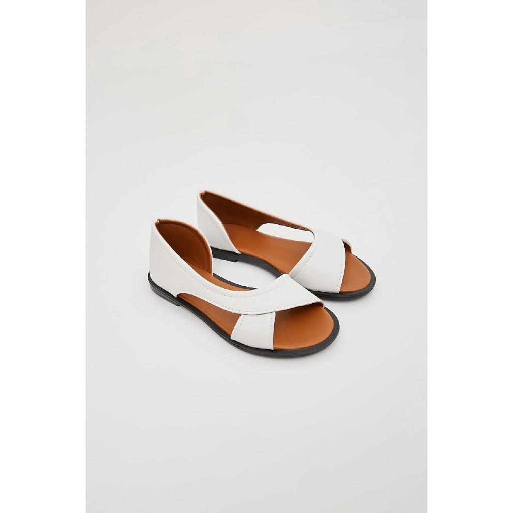 Black Open Front Women's Sandals Summer Shoes Ballerinas