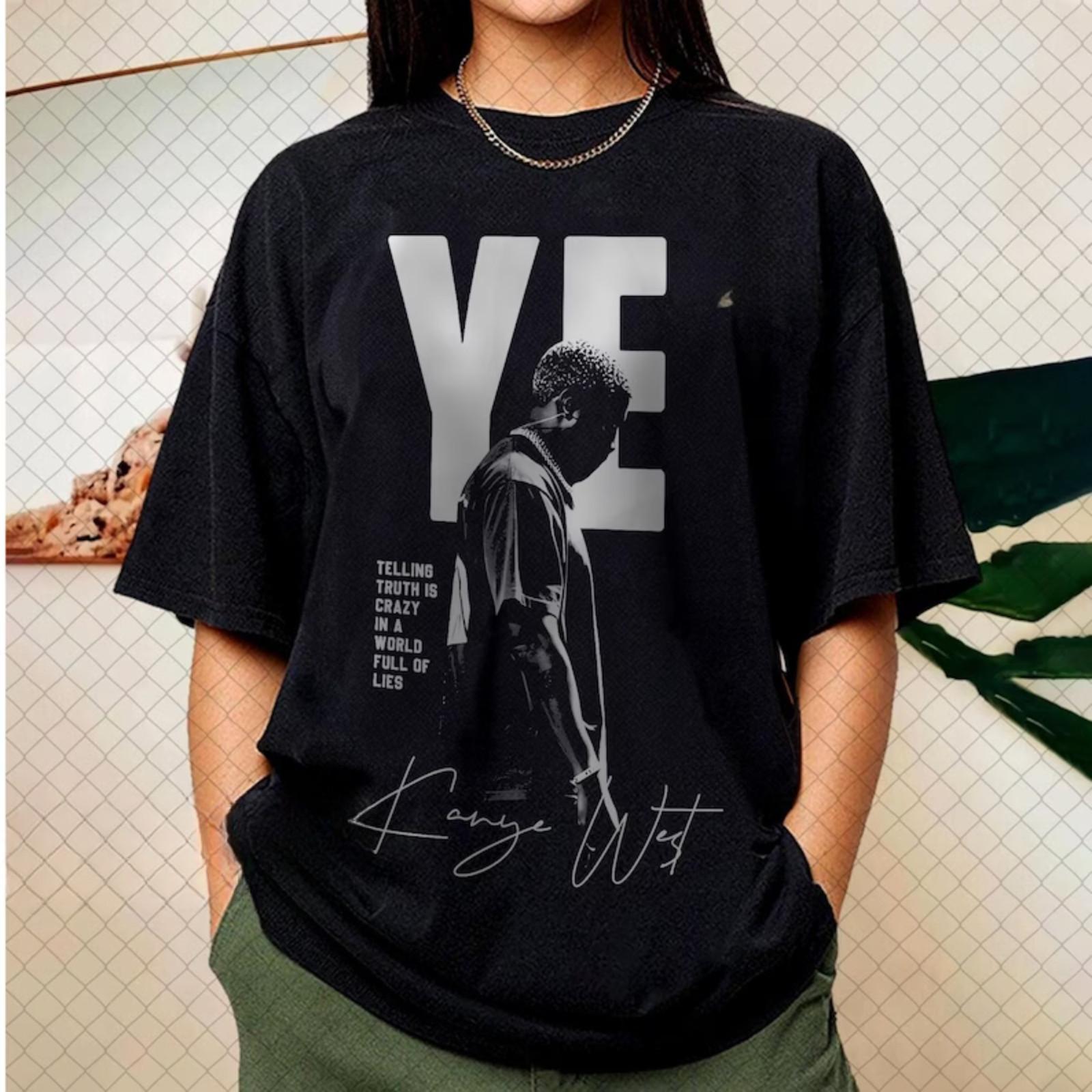 Kanye West Graphic Tee Vintage Rap Bootleg Shirt Ye Hip Hop Streetwear Music L