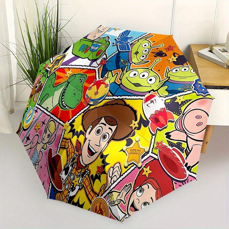 

1pc Toy Story characters Automatic Folding Umbrella: Compact 8-Bone Design Cartoon Outdoor Travel Companion, Business Umbrella, Christmas Va