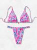 Neues Dreieck-Bikini-Set 2025 - Badeanzug mit Blumenprint, Push-Up & Brasilianischer Slip