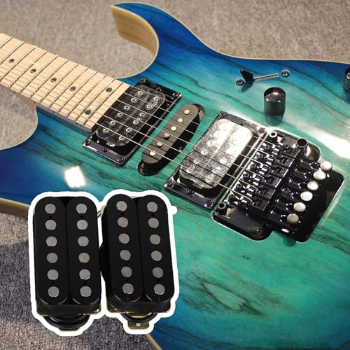 Yibuy 2-Pack Black Humbucker Pickups, Dual Coil, Metal + Magnet, Bridge & Neck Set for Electric Guitar