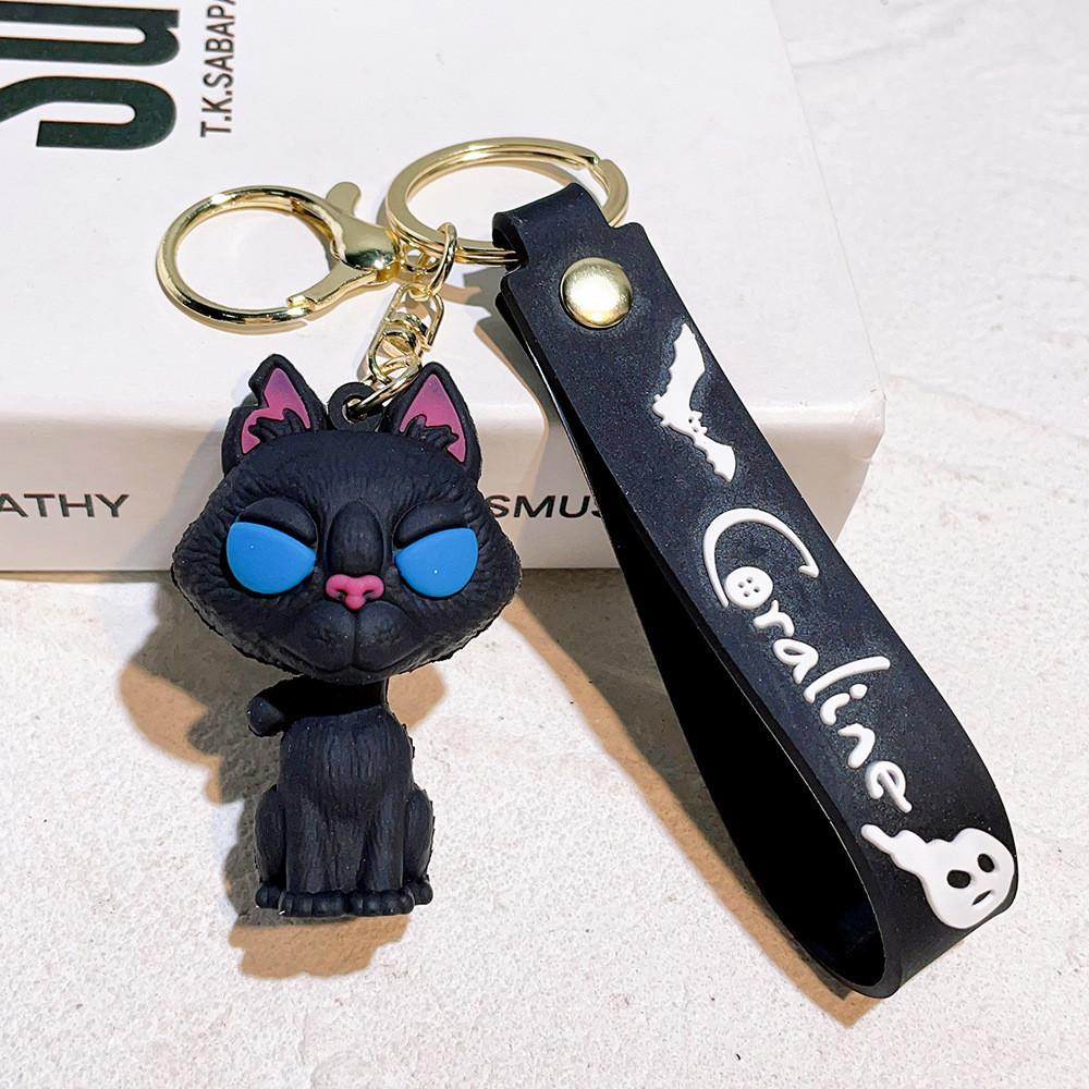 Vibrant Silicone Coraline Keychain Cute American Style Cartoon Character Gift