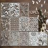 12 pièces/16 pièces Feuilles Corail Plante Lignes Motif Creux Peinture Gabarit Tampon Créatif Bricolage Fournitures Étudiant Papeterie
