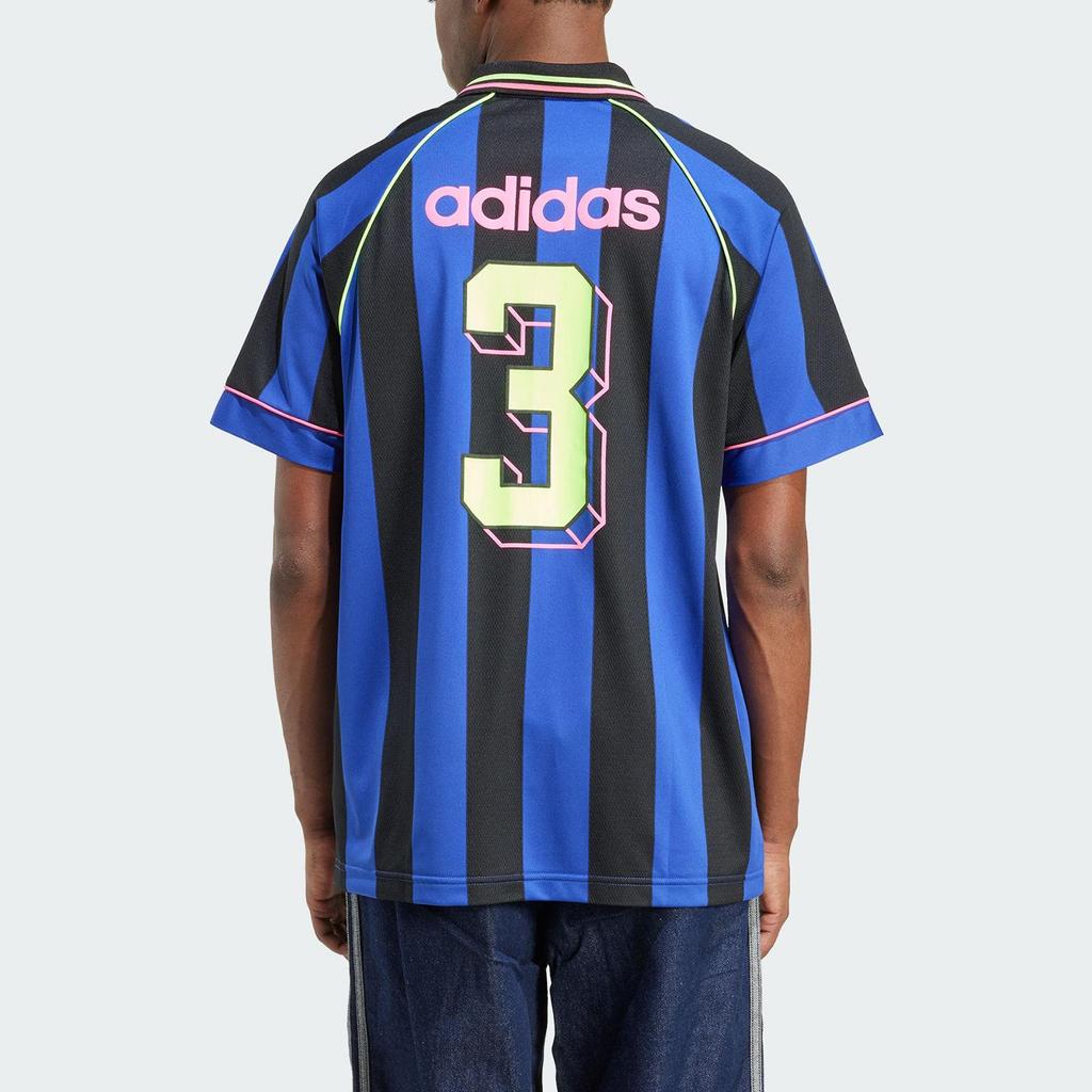 adidas Originals Herren Kragen Fußball Trainings gestreiftes T-Shirt KD2307
