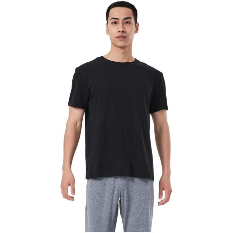 DECATHLON 100 Series Round Neck Simple Short Sleeve T-Shirt Men's Black