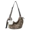 Autumn and winter American retro style leopard print brown underarm bag women's large-capacity shopping commuter messenger bag