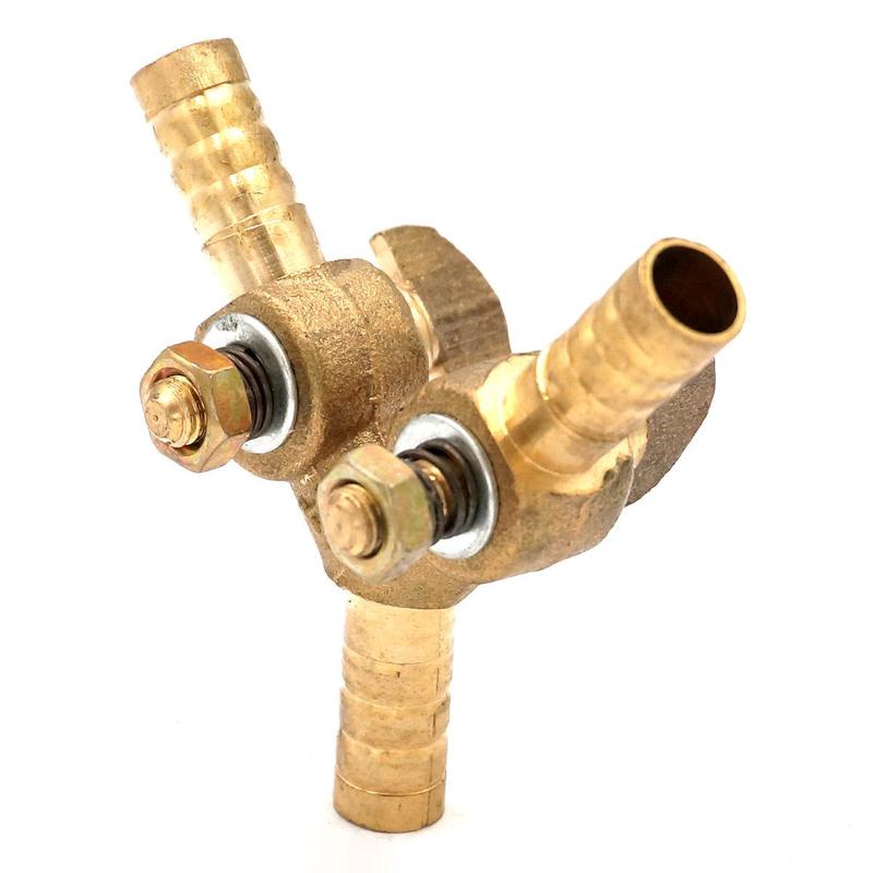 8mm 10mm Slang Tuit Y 3-Weg Messing Afsluiter Gasafsluiter Voor Brandstof Lucht Gas