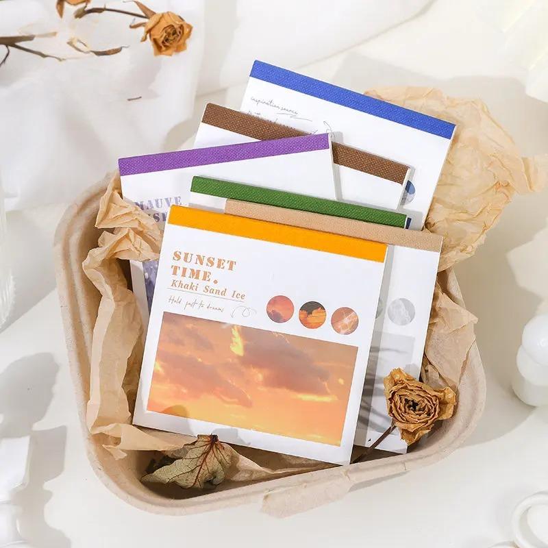 40 Sheets/book Aesthetic Landscape Oil Painting Art Girl Sticker Book DIY Magazine Decorative Art Scrapbook Material Stationery Stickers